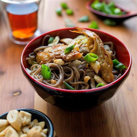 Remove from the heat, stir, and cover. Dan Dan Noodles with Seitan, Shiitake Mushrooms & Napa ...