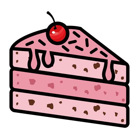 Illustration Vector Graphic Of Slice Cake Birthday Cake Dessert Sweet