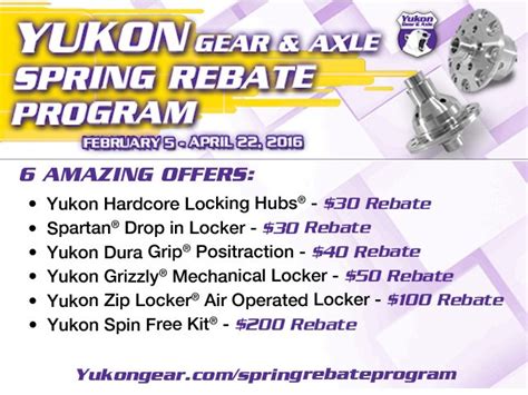 Yukon Spring Rebate Form