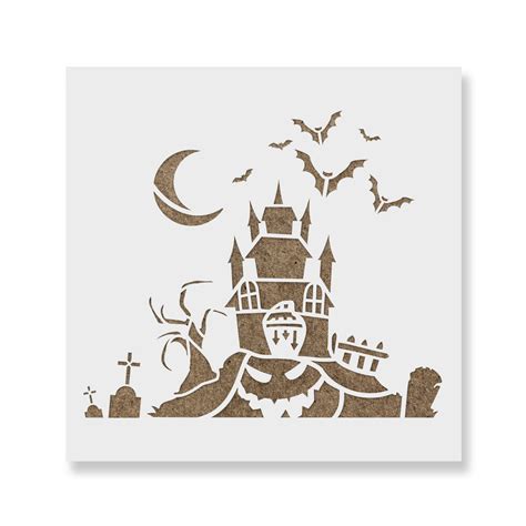 Haunted House Stencil Durable Stencil For Halloween Crafting