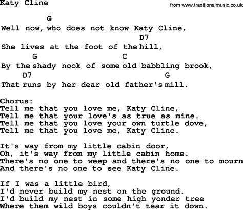 Top 1000 Folk And Old Time Songs Collection Katy Cline Lyrics With