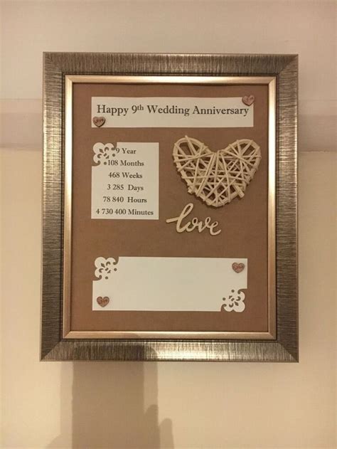 9th wedding anniversary gifts australia. 9th Wedding Anniversary Frame Rustic Gift Willow 3D ...