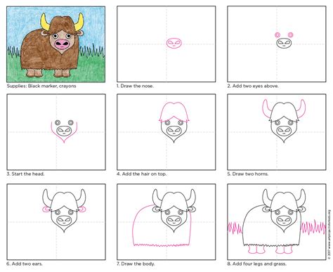 Some tribes revered the buffalo as sacred, especially the white buffalo. Draw a Water Buffalo · Art Projects for Kids