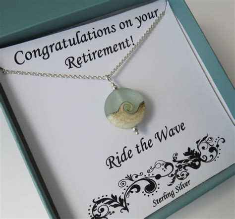 To reduce your gift shopping stress, we've come up with a list of 50 awesome gifts for all the different types of women—or whoever—in your life. Retirement Gift for Women ocean necklace Ride the Wave