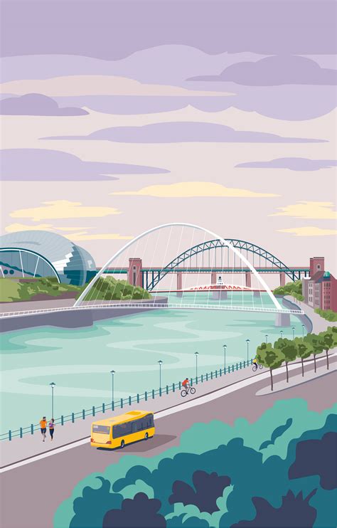 Newcastle City Guide Illustration On Behance