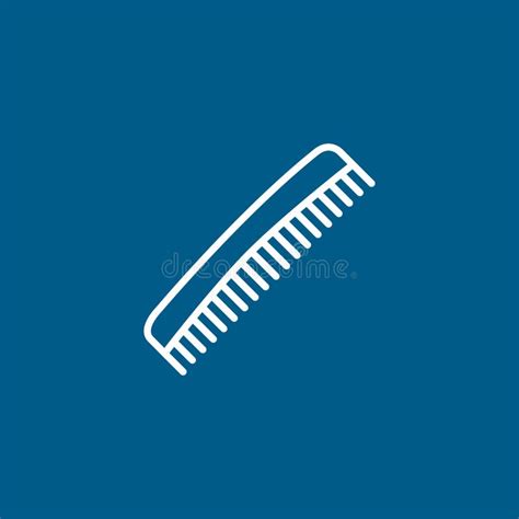 Comb Line Icon On Blue Background Blue Flat Style Vector Illustration