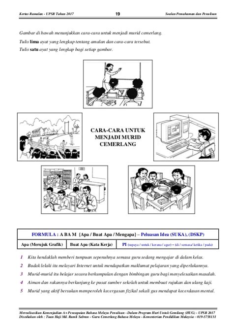 Untuk menjadi murid cemerlang bukanya hal yang mudah tetapi kebanyakkan murid menjadi cemerlang disebabkan mempunyai azam tersendiri untuk mencapai kejayaan. Modul BM UPSR Tn Hj Ramli Sabran GCBM