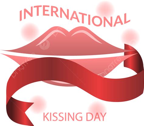 Día Internacional Del Beso Con Cinta Romance Navideño Png Besos Día