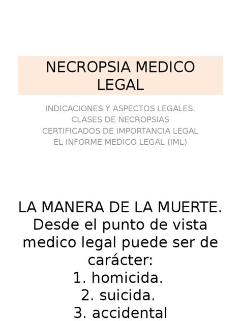 Necropsia Medico Legal Autopsia Jurisprudencia Médica