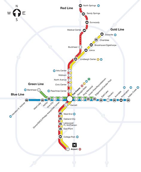 Marta Rail Schedules Or Route Subway Map Atlanta Map
