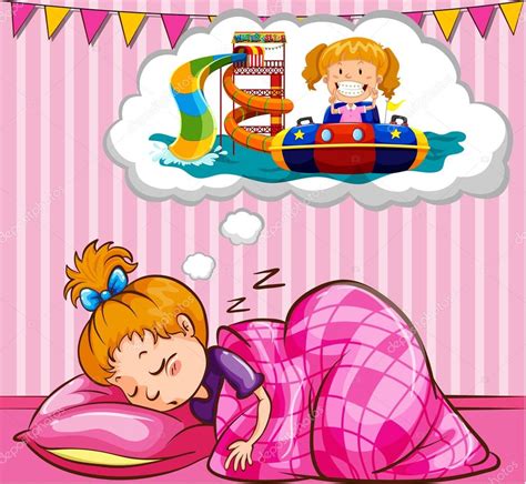 Girl Sleeping And Dreaming Stock Vector Image By ©blueringmedia 90936180
