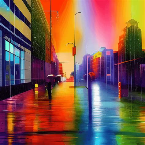 Rainbow Over The City · Creative Fabrica