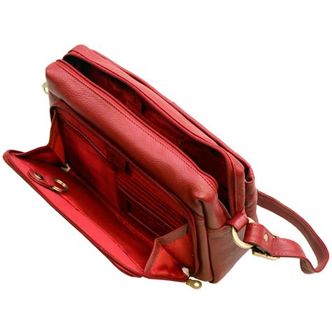 Womens Medium Shoulder Bag Built In Wallet Genuine Leather Ebay