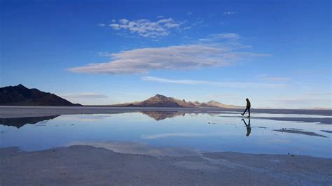 The Bonneville Salt Flats In Utah After Some Rain Provides Some Great