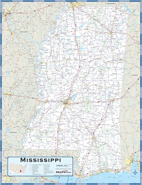 Mississippi County Highway Wall Map By Mapsales