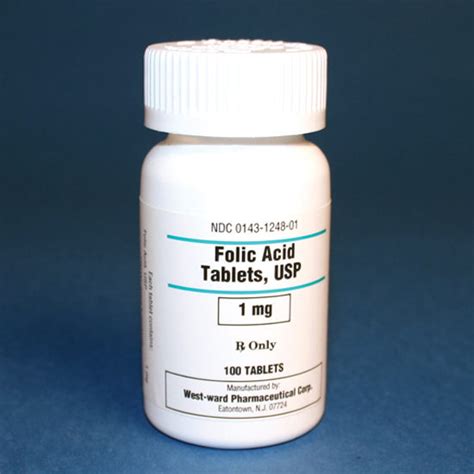 Folic Acid Rx 1mg 100 Tabletsbottle Mcguff Medical Products