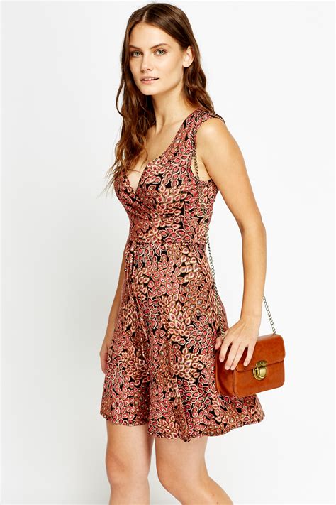 Low Plunge Printed Dress Just 7