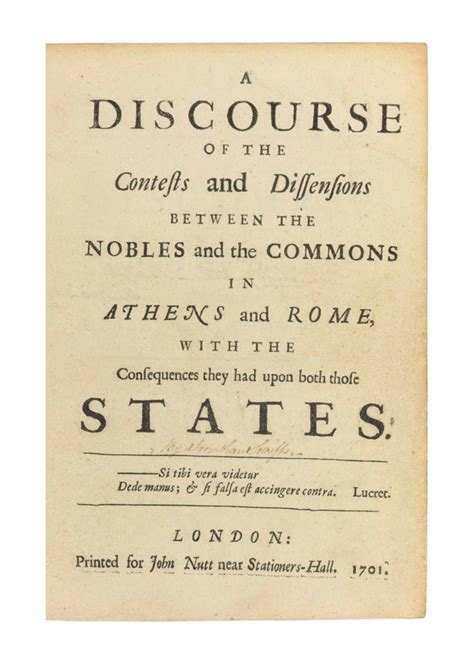 Swift Jonathan A Discourse Of The Contests And Dissensions Between The Nobles And Commons In