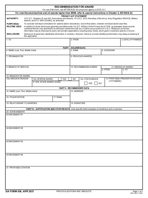 Da Form 638 Fillable Fill Out And Sign Online Dochub