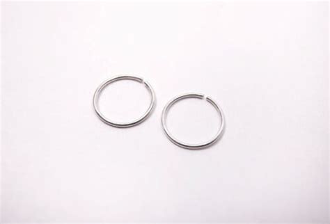 Silver Nose Ring Hoop Ear Septum Helix Cartilage Tragus Small Thin