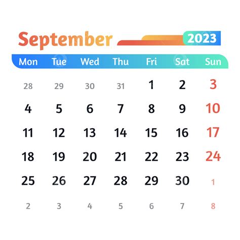 Calendario Minimalista Septiembre 2023 Png Calendario 2023 Aria Art