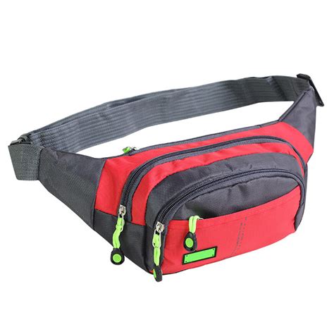 Waterproof Sport Waist Pack Bags Lightweight Fanny Pack Zipper Pockets Phone Wallet Shoulder Bag