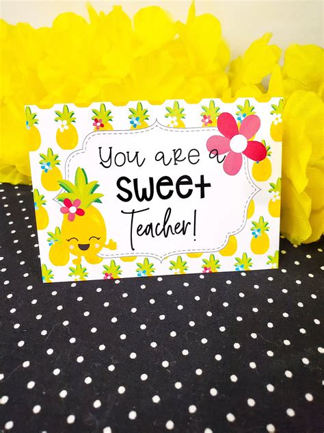You Are A Sweet Teacher Printable T Tags Teacher Etsy Uk