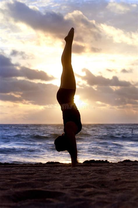 271 Yoga Handstand Silhouette Stock Photos Free And Royalty Free Stock