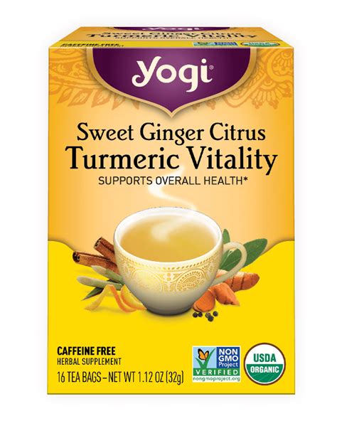 Sweet Ginger Citrus Turmeric Vitality Tea Yogi Tea