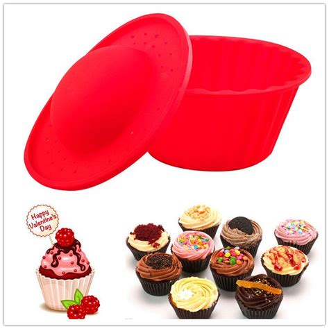 Christmas Decoration Red Silicone Giant Cupcake Muffin Mould Big Top