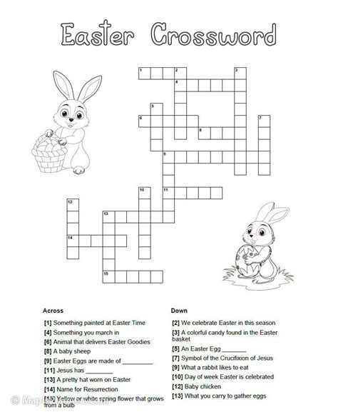 Free Printable Easter Crossword Puzzle Fun Easter Activities For Kids