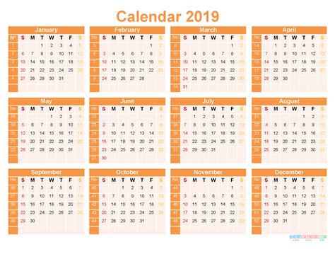 Your calendar is a perfectly formatted microsoft word® document, ready to go — you. Printable 2019 12 Month Calendar Template Free Landscape ...