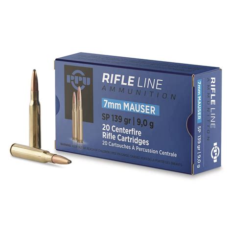 Ppu 7mm Mauser Sp 139 Grain 20 Rounds 223079 7mm Mauser Ammo At