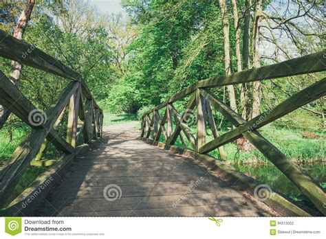 Wooden Bridge Over The Stream Stock Photo Image Of Nature Background