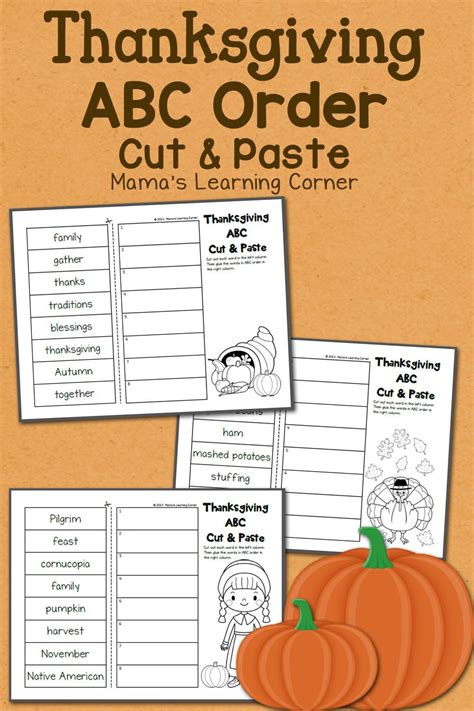 Play, learn, and bond over these board games for second graders. Thanksgiving ABC Order: Cut and Paste Worksheets ...