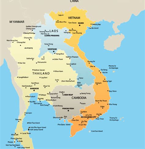 Map Of Thailand Islands And Vietnam Maps Of The World