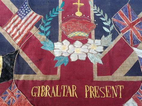 Antiques Atlas Circa Ww1 Embroidered Panel Allied Flags As1038a027