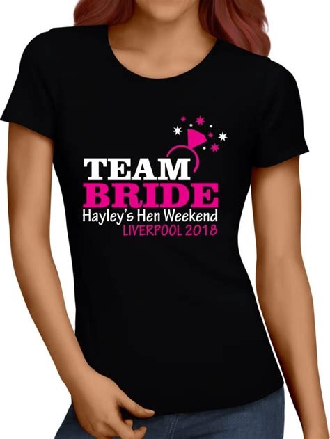 Team Bride Personalised Hen Party T Shirts Team Bride Bride Party Tshirts