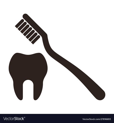 Tooth And Toothbrush Icon Royalty Free Vector Image