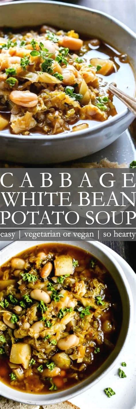 I also added potatoes because they make the soup even creamier when blended! White Bean Cabbage Potato Soup | Vanilla And Bean in 2020 ...