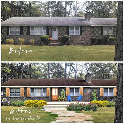 The transformation of painting a brick house is incredible, just weigh the pros and cons first! The House Enthusiast: Before and After - House Makeovers
