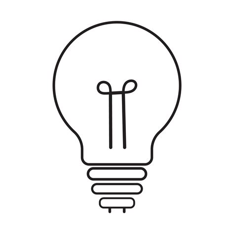 Light Bulb Outline Transparent Black And White Icon 19923733 Png