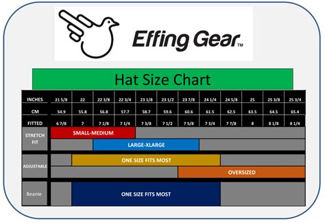 Hat Size Chart Effing Gear