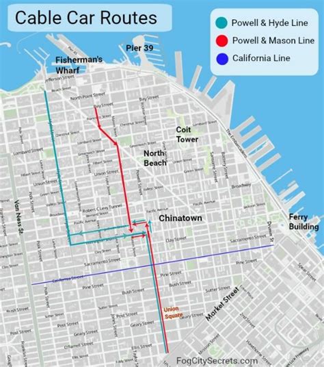 San Francisco Cable Car Route Map San Francisco Travel Guide San