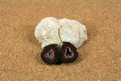Tabasco Druzy Quartz Matched Earring Pair Dark Blue Red Etsy Druzy