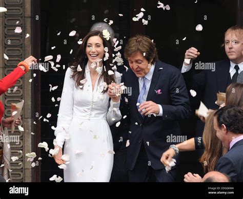 Sir Paul Mccartney And Nancy Shevell Marry At Marylebone Town Hall Registry Office London Stock