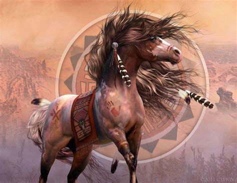 Native American Horses Horse Painting Native American Art