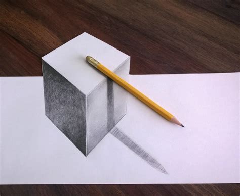 Hoe Teken Je 3d 9 Zwevend Potlood En Kubus Optische Illusie Tekening