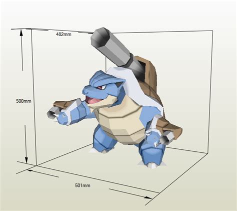 Mega Blastoise Papercraft Gratis Papercraft Gratis