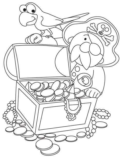 Old Pirate With Treasure Coloring Page Download Free Old Pirate With Treasure Coloring Page
